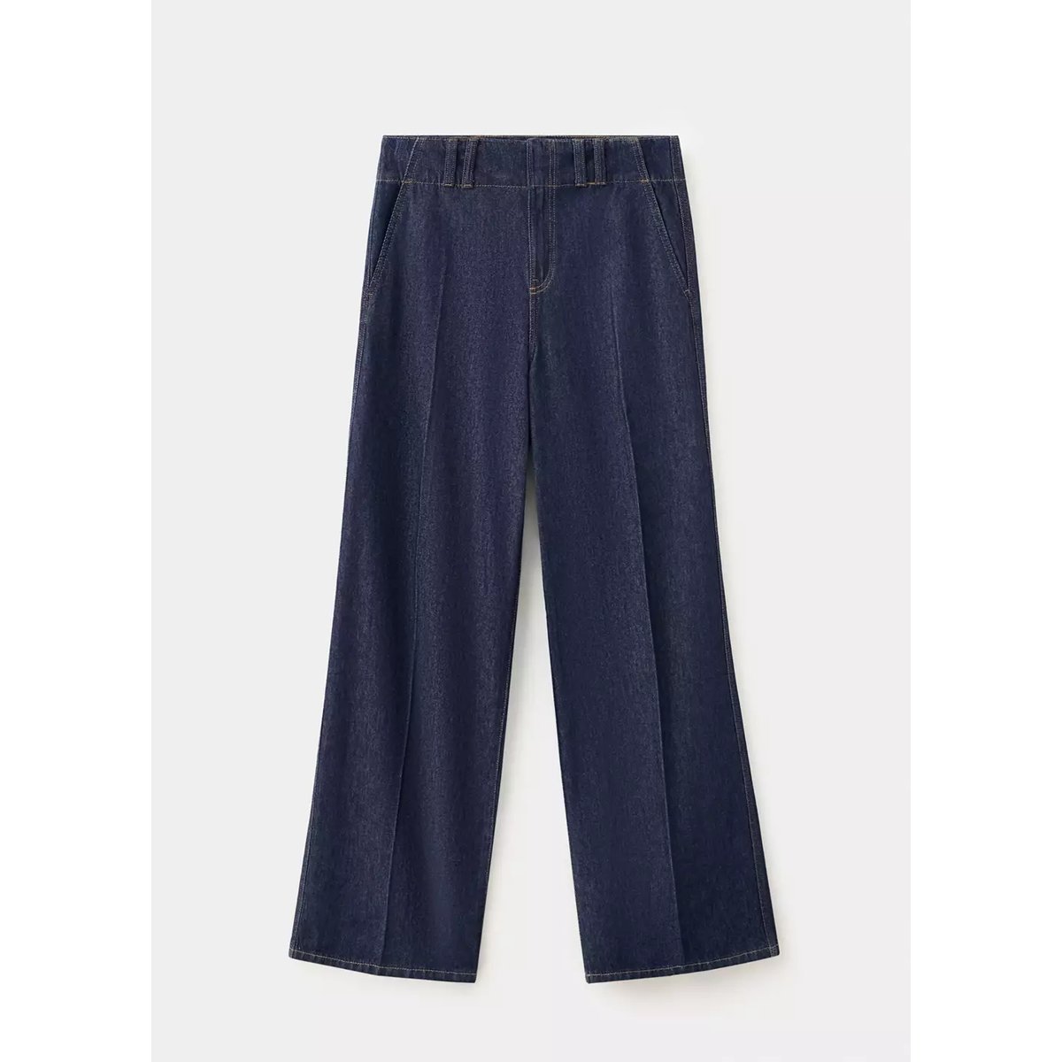 Jean droit taille haute bleu, MANGO