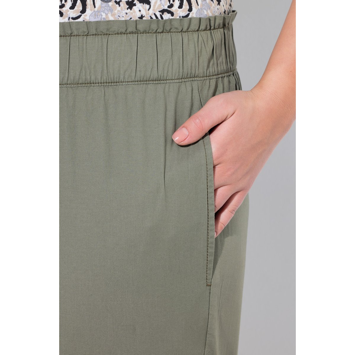 Jupe-culotte Rose. Jambe large. gris olive, ULLA POPKEN