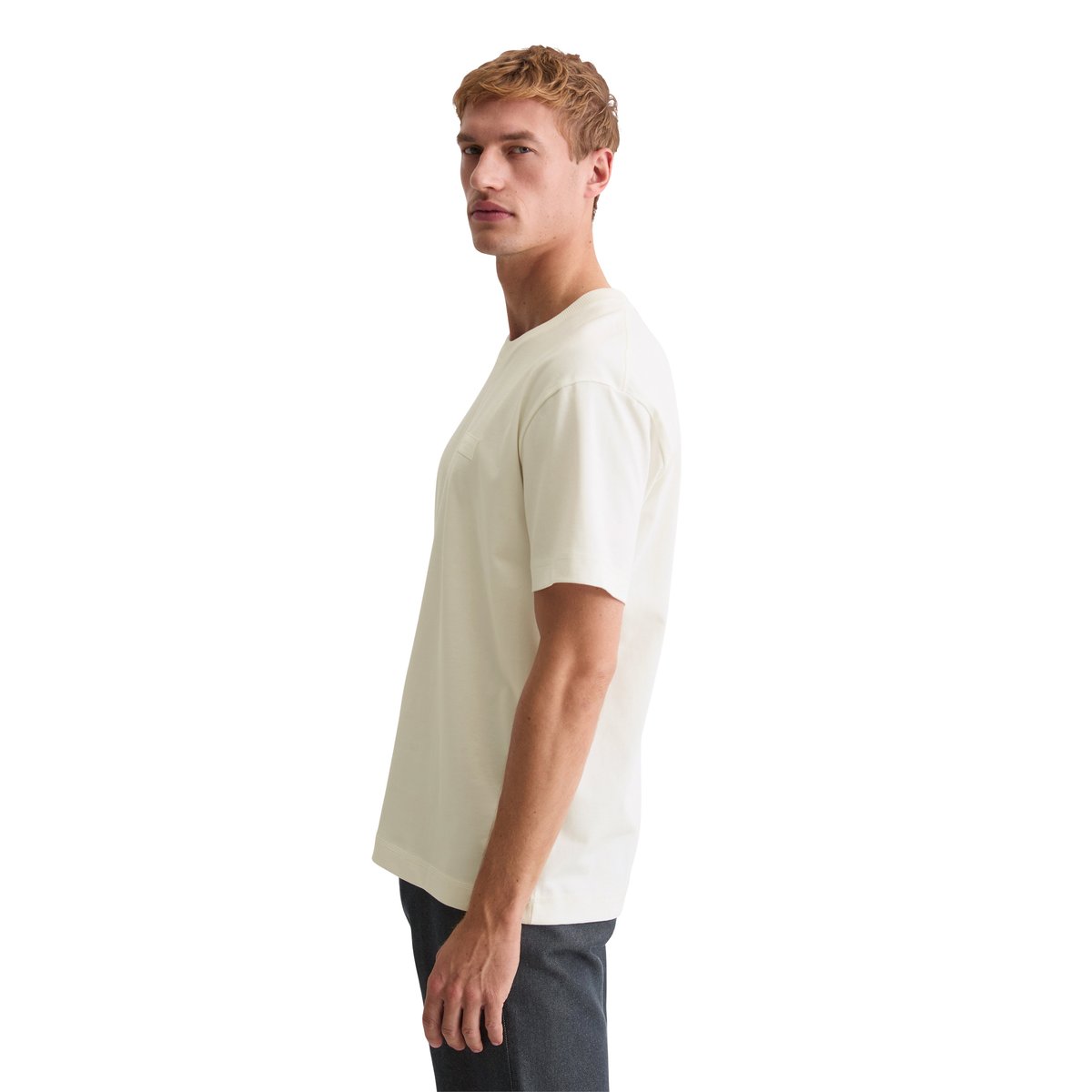 T-shirt DfC relaxed en jersey de coton bio épais blanc naturel, MARC O'POLO