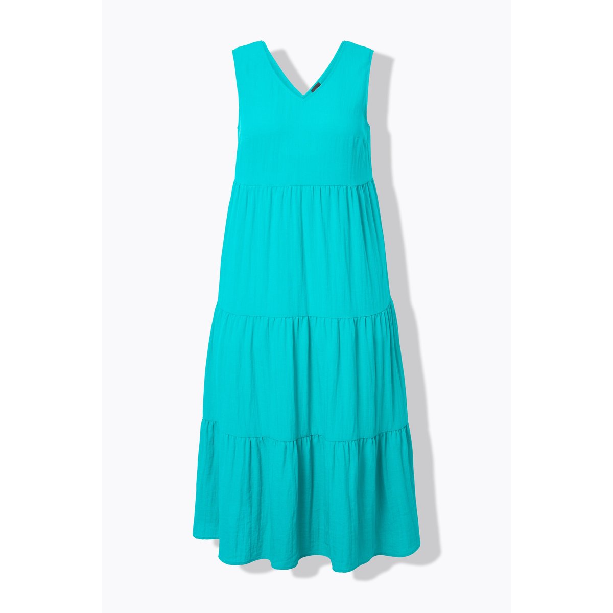 Robe maxi sans manches. Plusieurs niveaux bleu turquoise, ULLA POPKEN