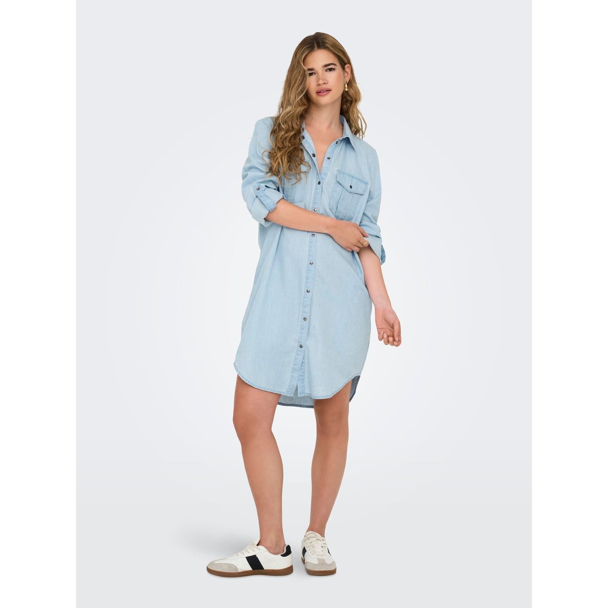 Robe Chemise light blue denim, ONLY