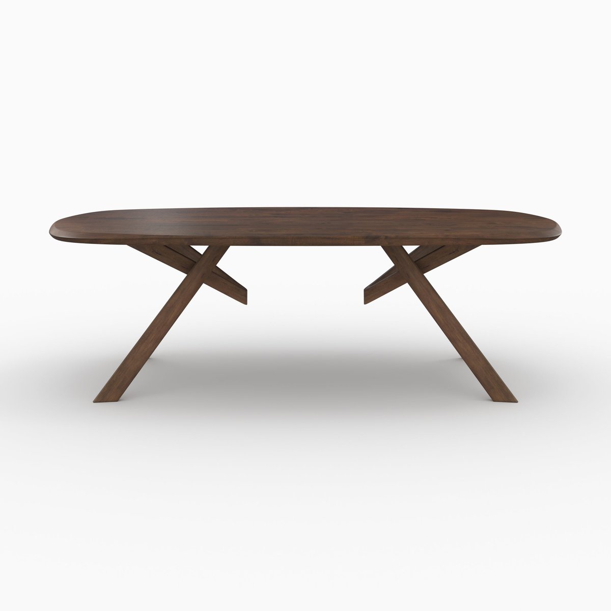 Table rectangulaire en bois d'hévéa massif - MERLIN marron foncé, MAISON PAVANE