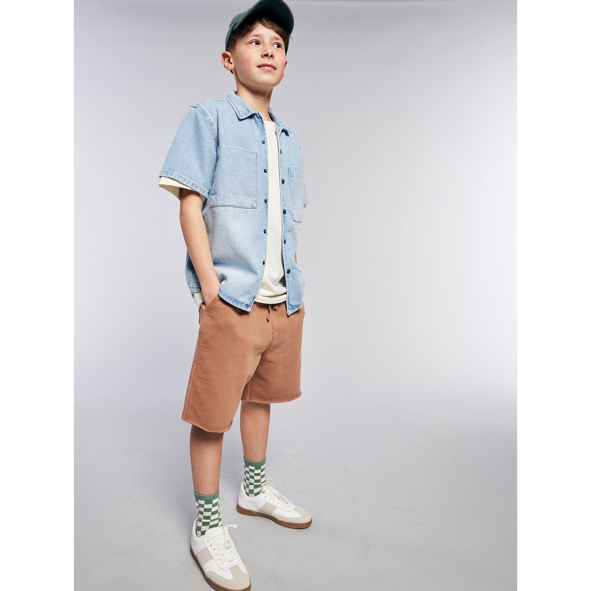 Lot de 2 bermudas effet délavé noix de pécan, JONEN