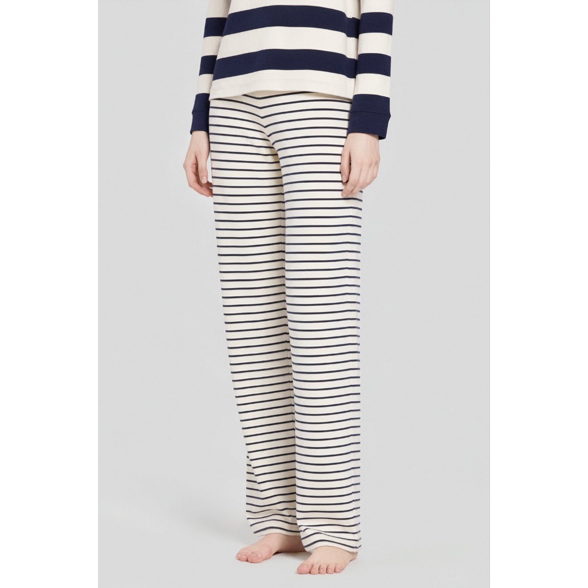 Pyjama rayé long - coton nature/seal, ARMOR-LUX