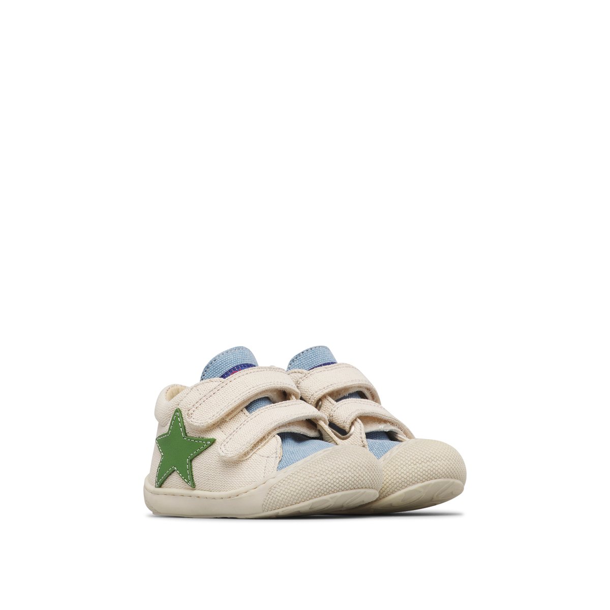 Chaussures premiers pas en tissu KOLDE VL blanc crème-céleste, NATURINO