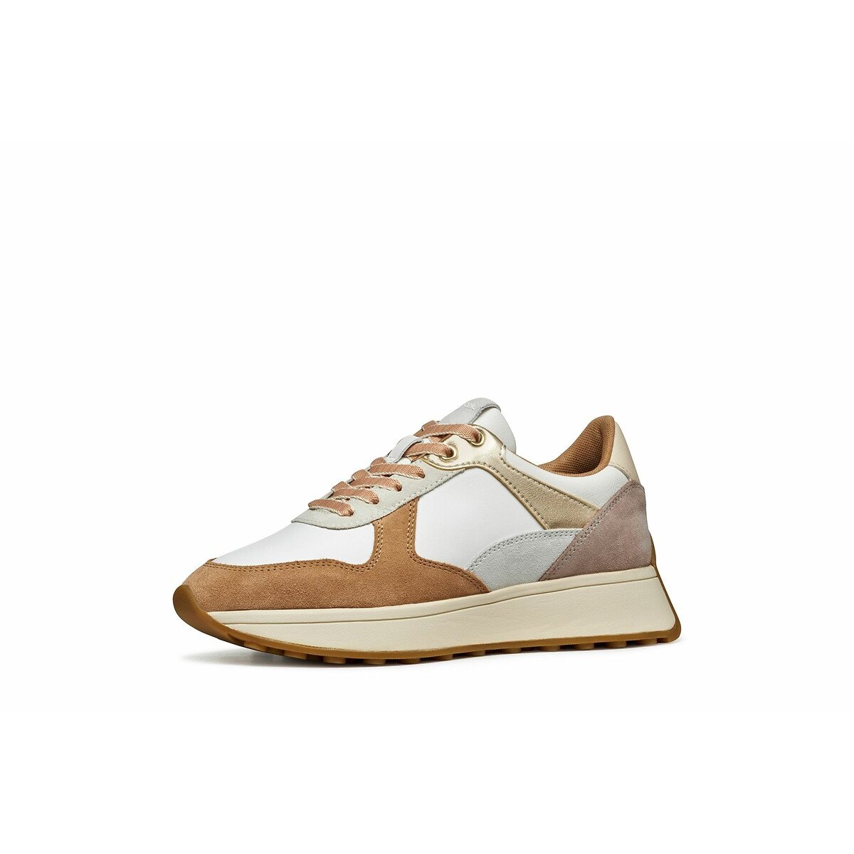 Baskets respirantes Amabel blanc/abricot, GEOX