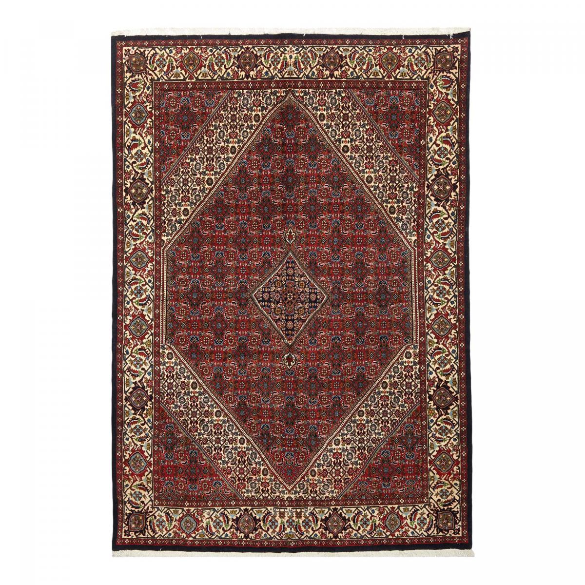 Tapis d'orient, motif oriental, noué main en laine, BIDJAR 3 rouge, bleu, crème, UN AMOUR DE TAPIS