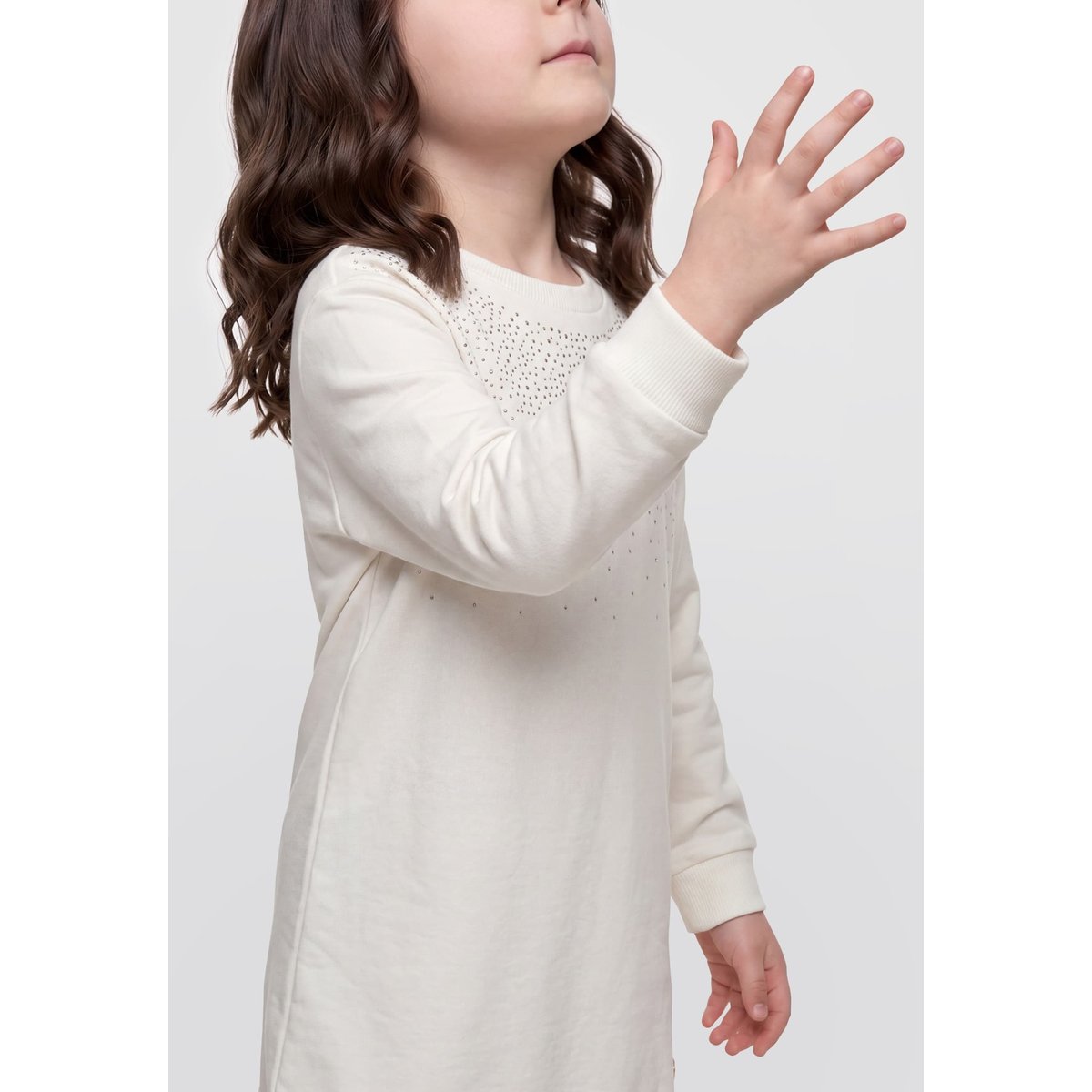 Robe En Polaire Brossée blanc, GUESS KIDS