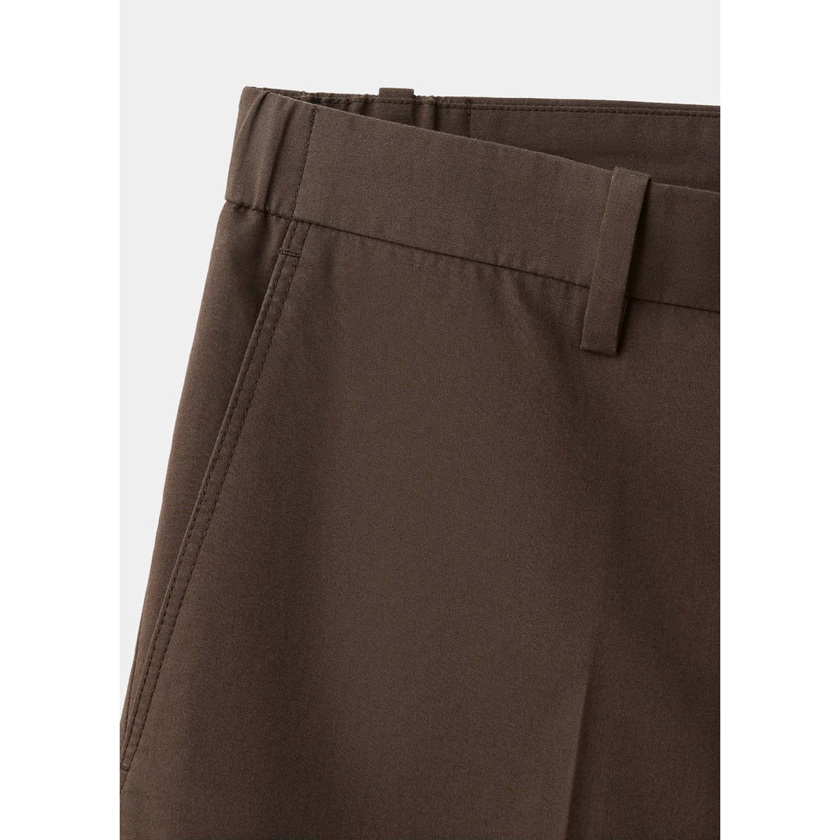 Pantalon costume slim fit coton lyocell marron, MANGO MAN