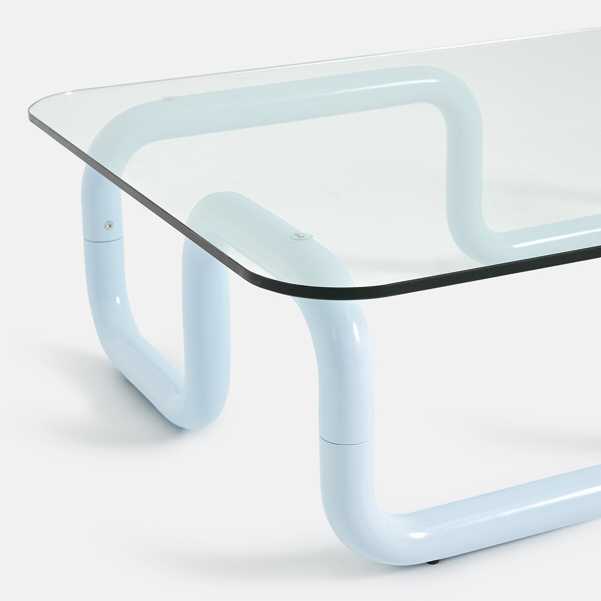 Table basse en verre et en métal acier, TOLORA bleu, LA REDOUTE INTERIEURS