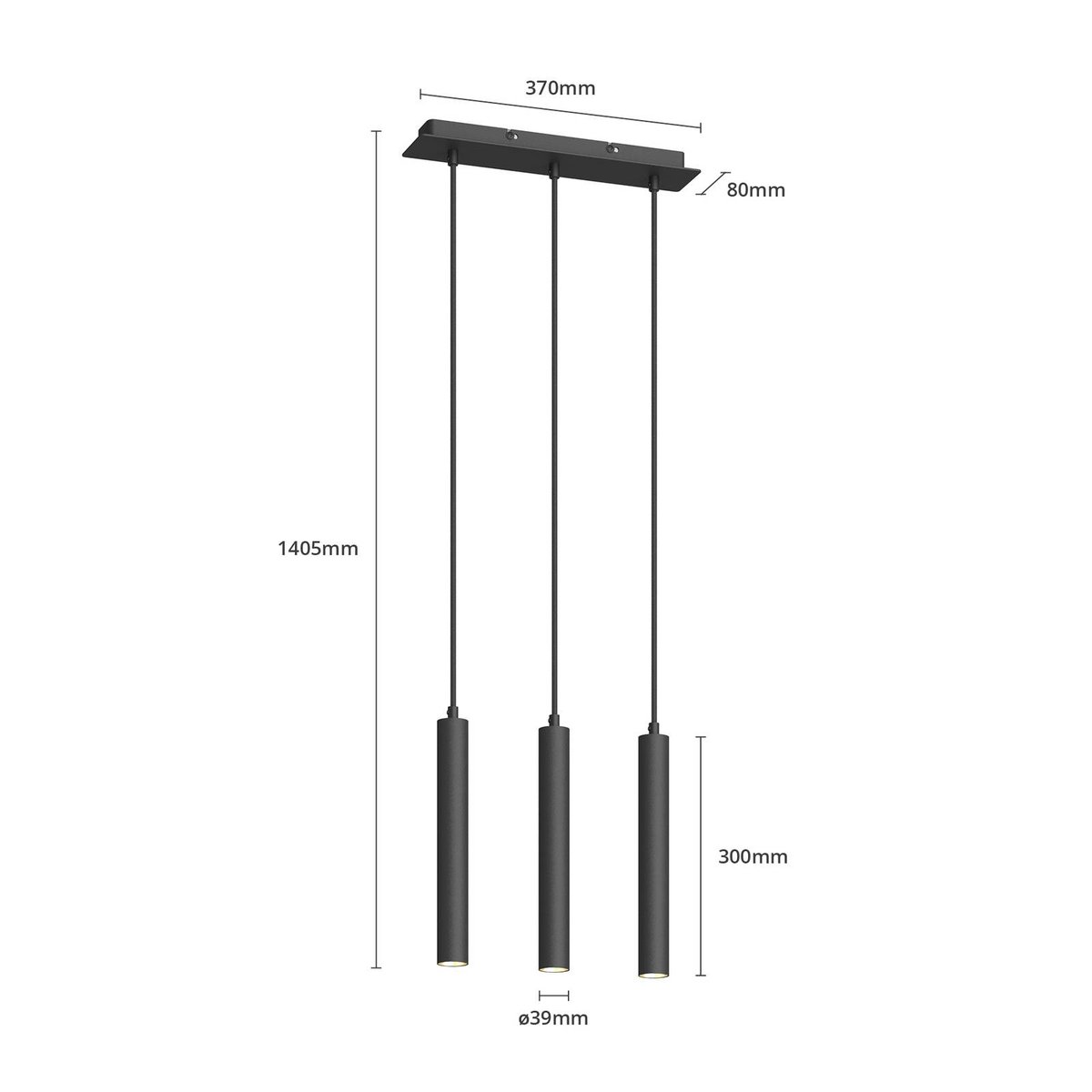 Suspension en aluminium moderneLED, Franka noir (ral 9005), ARCCHIO