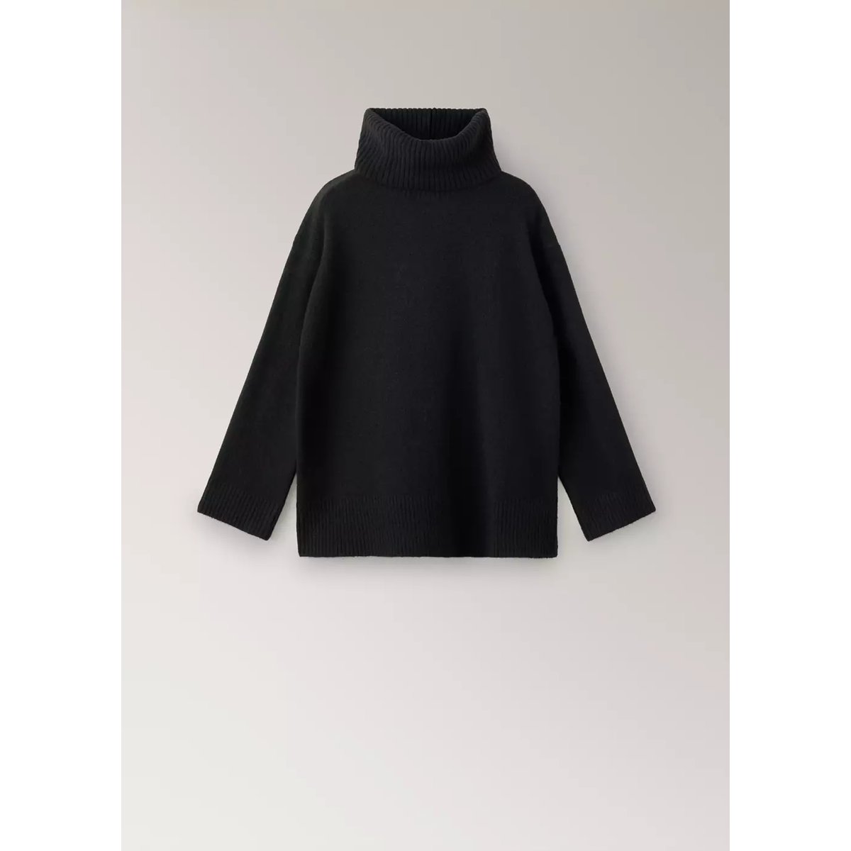 Pull de pyjama en maille col roulé noir, MANGO
