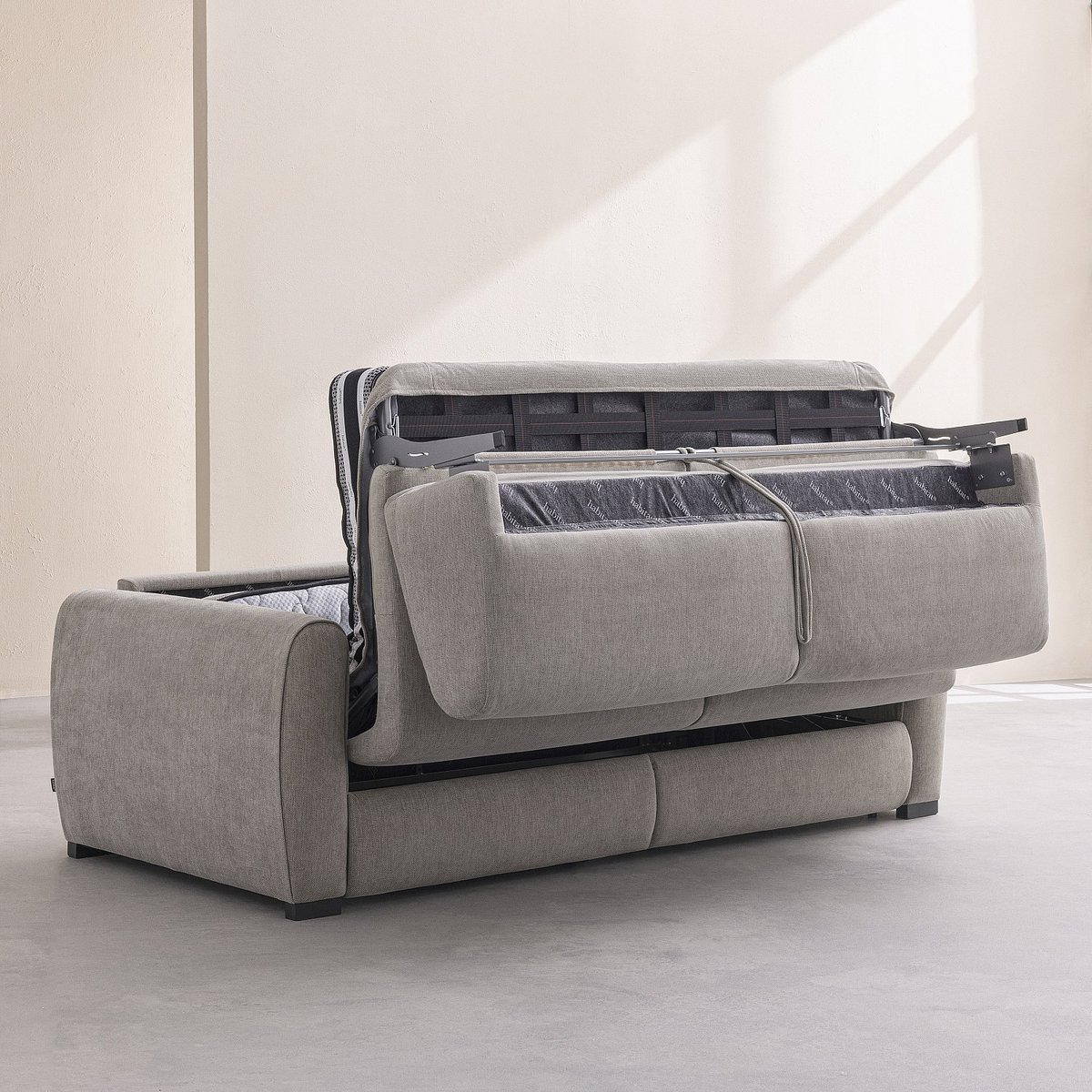 Canapé convertible - Matelas 16cm - Tissu Lugano CANBERRA vert, HABITAT