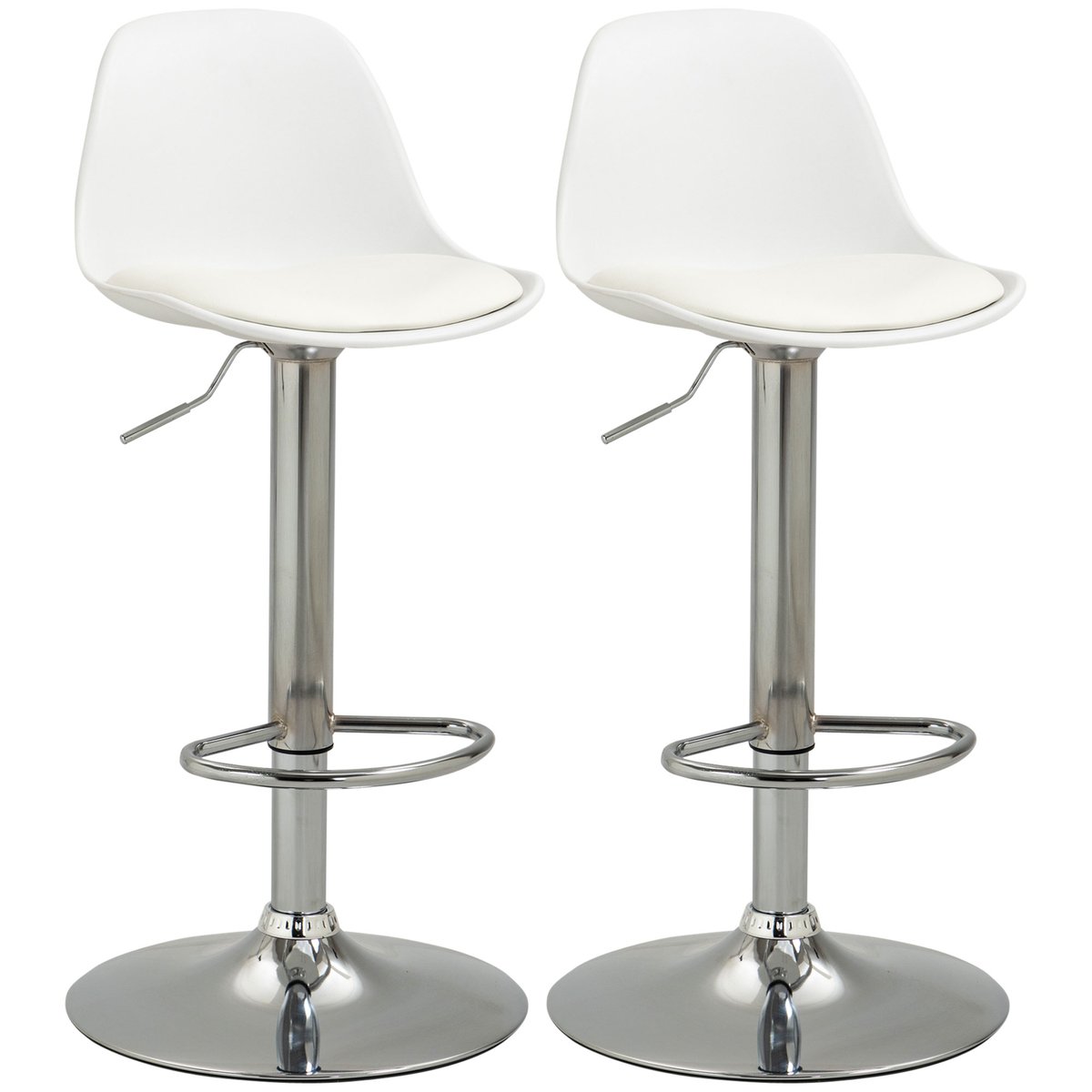 Tabouret de bar Polyuréthane Blanc blanc, HOMCOM