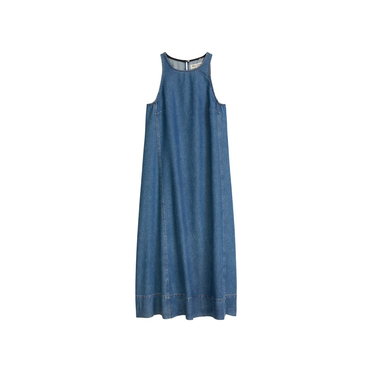 Robe en jean sans manches A-Shape en mélange de coton organique et de lyocell bleu moyen, MARC O'POLO