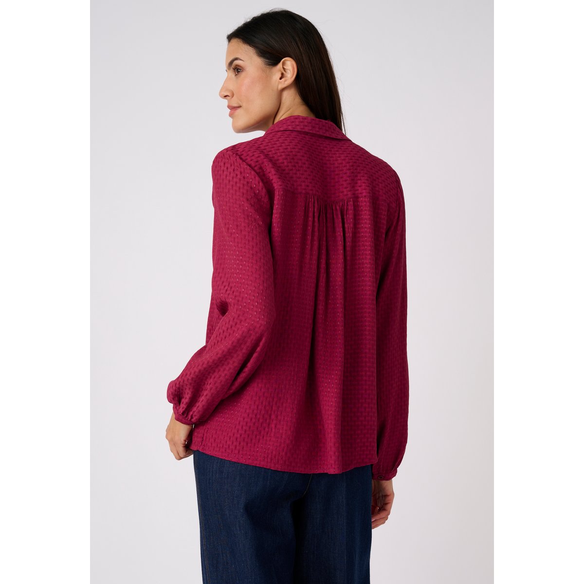 Chemisier jacquard reliéfé violet, DAMART