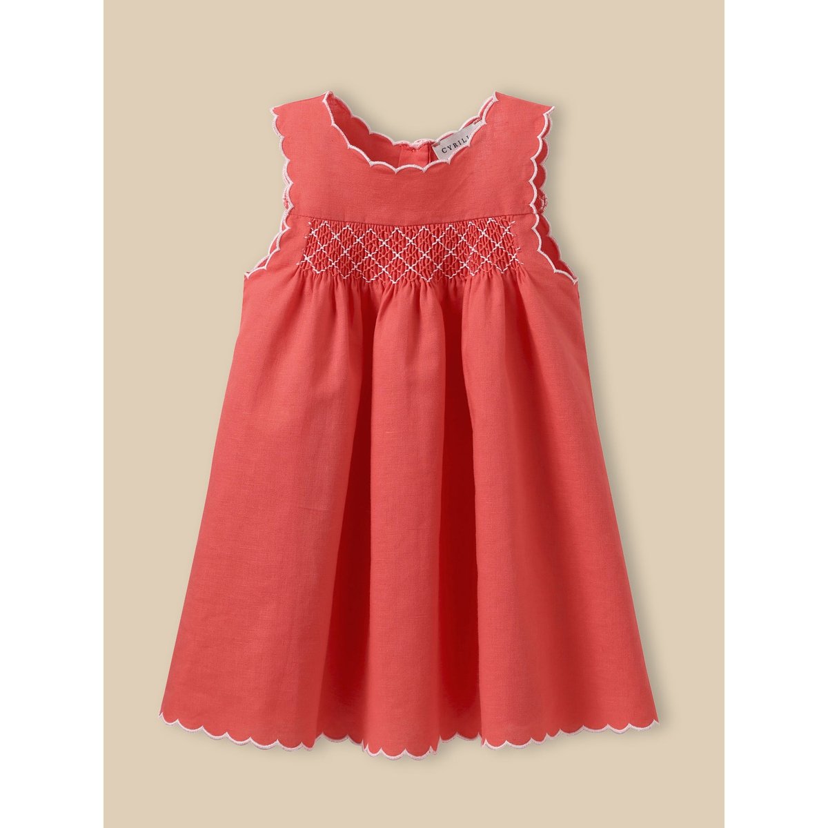 Robe en lin et coton tangerine, CYRILLUS