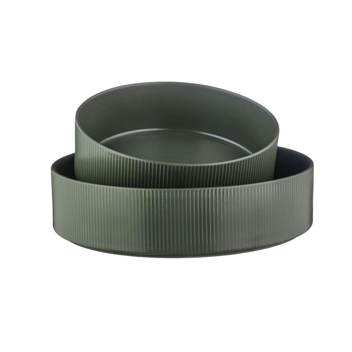Lot de 2 saladiers en grès, SCANDI vert olive, BJORN