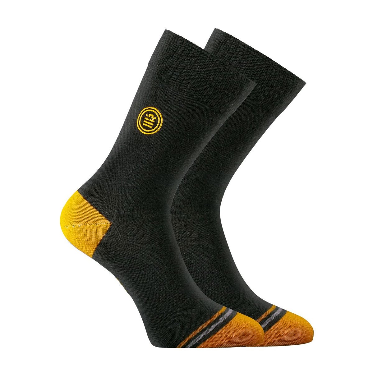Lot De 9 Paires De Chaussettes De Ville Coton Peigné Doux noir/gris/bleu/rouge/jaune, SERGE BLANCO