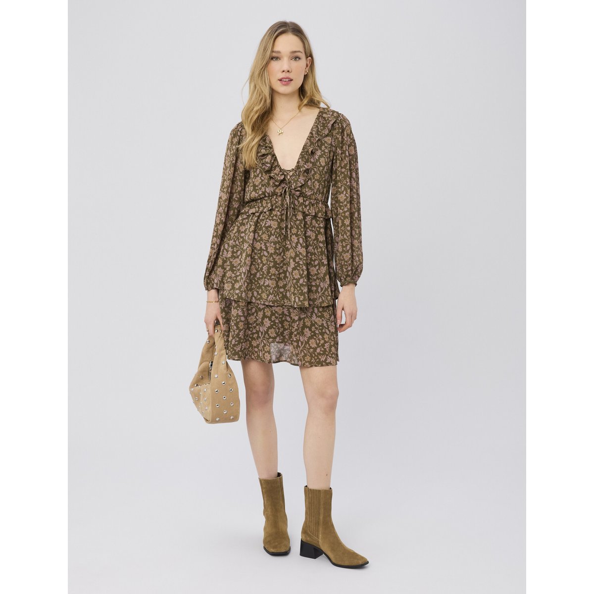 Robe imprimé fleuri multicolore, BZB