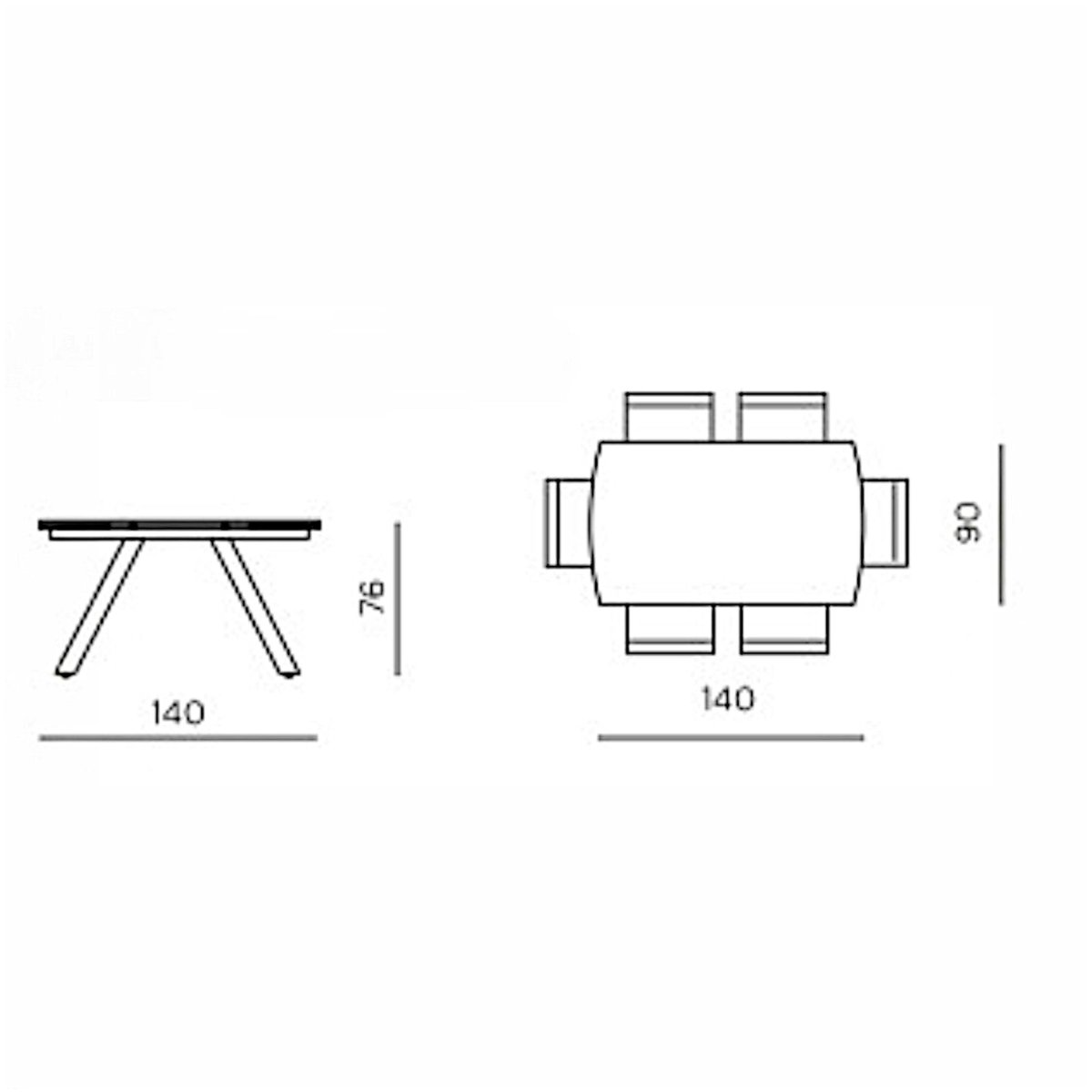Table en céramique extensible, 6/8 places LORA onyx, PIER IMPORT