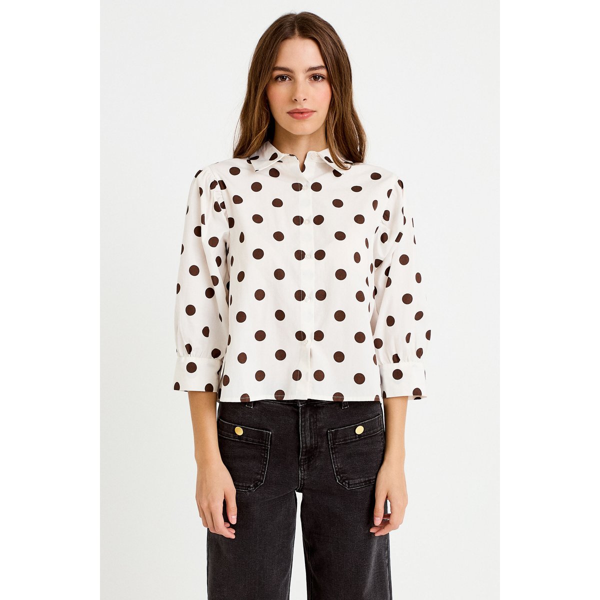 Chemise droite manches longues blanc, CACHE CACHE