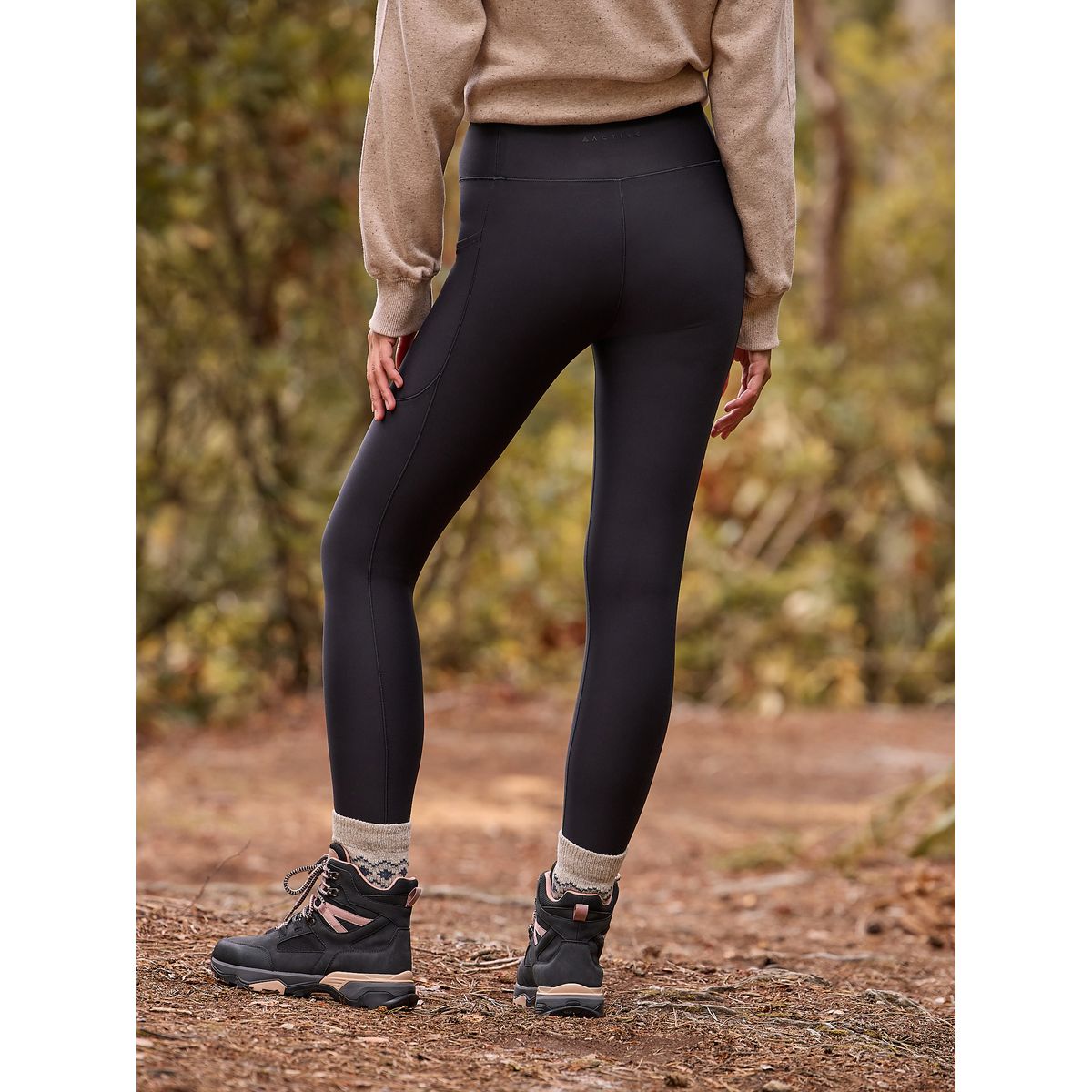 Legging chaud outdoor doublé de polaire noir, NEXT