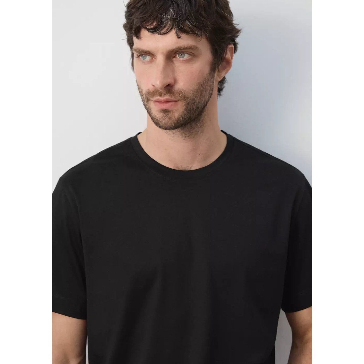 T-shirt regular fit 190 g/m² noir, MANGO MAN