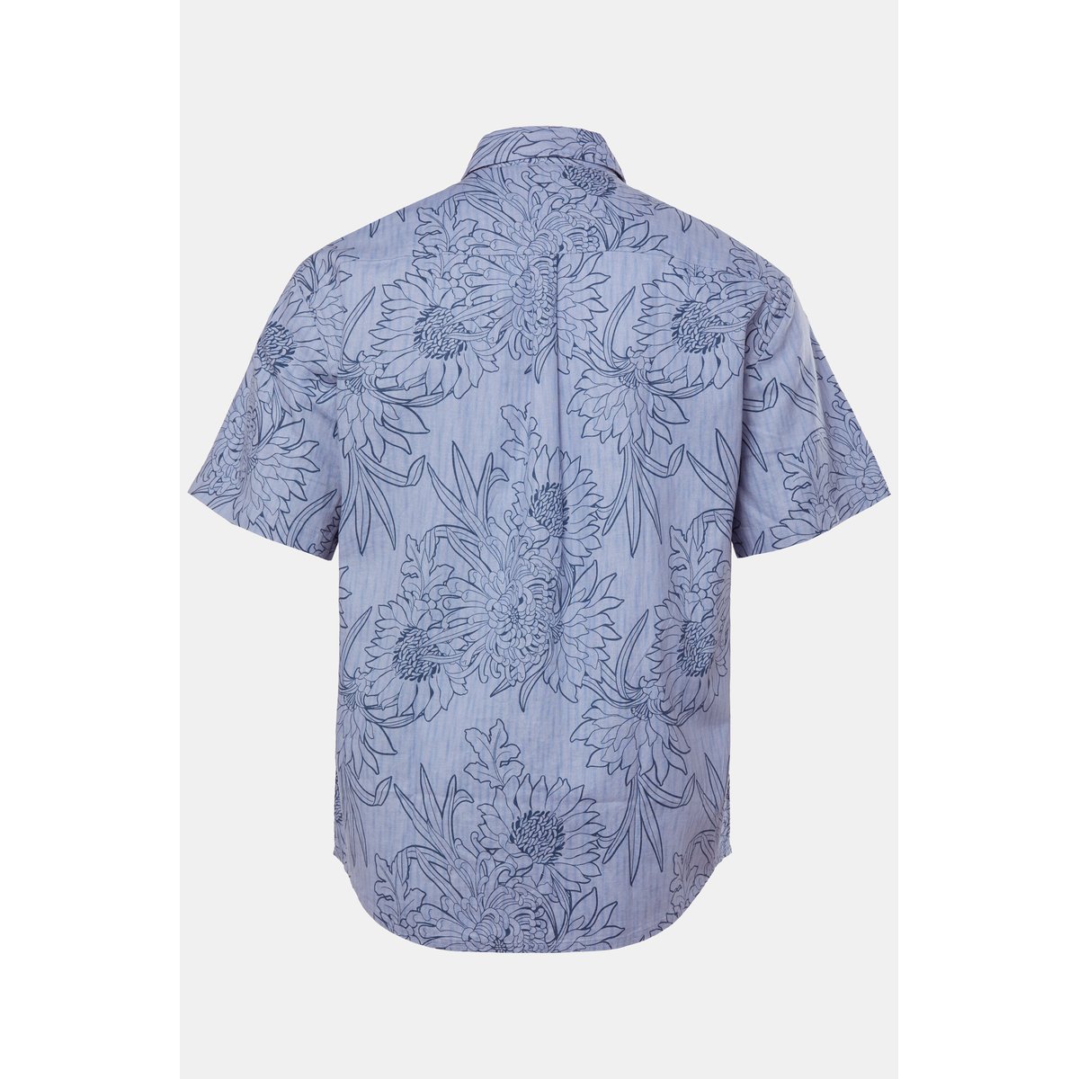 Chemise en lin mélangé, imprimé all-over bleu jean, JP1880