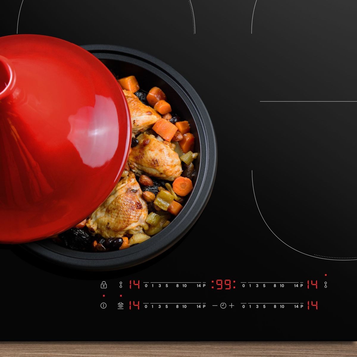 Tajine 32cm ceramique avec gants couleur unique, ESSENTIEL B