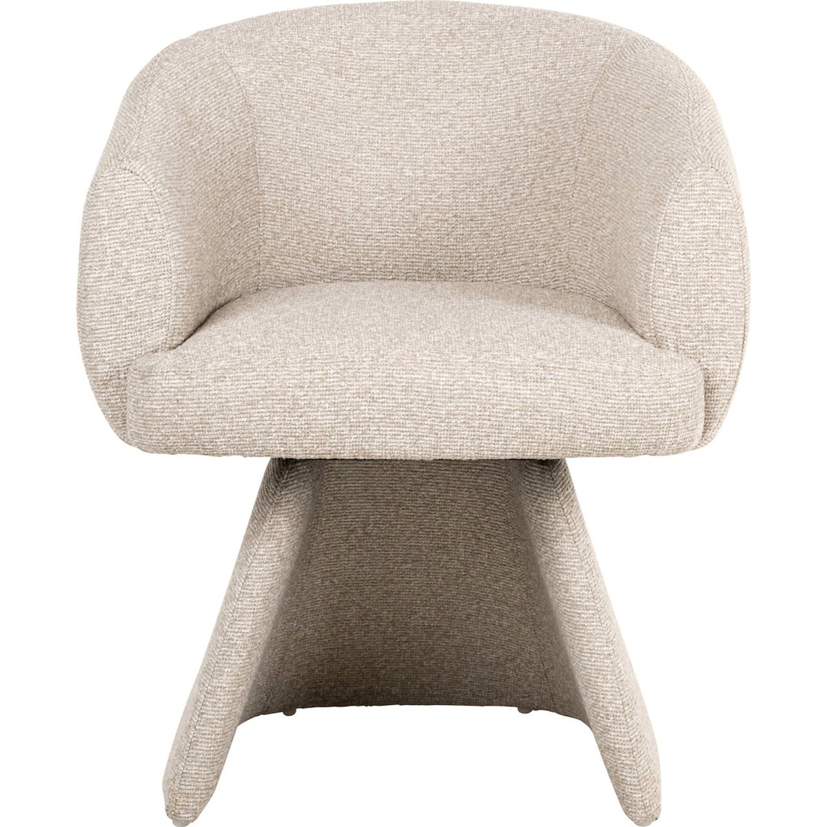 Chaise de salle à manger pivotante en polyester biscotti beige clair texturé, RECOLLECTION