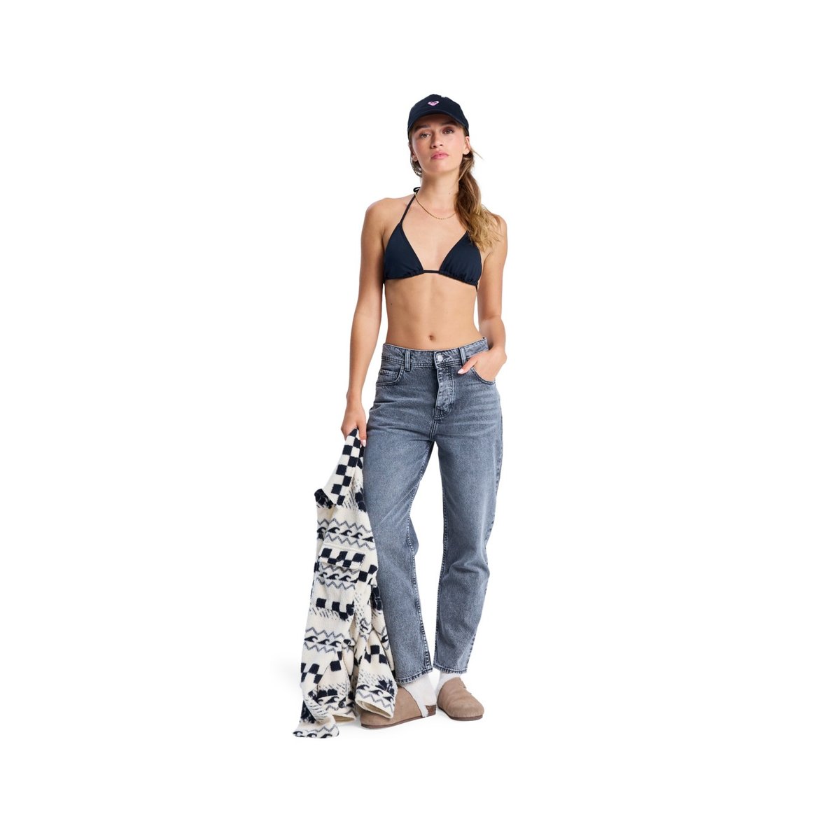 Jean droit en jean PATTI STRAIGHT MID GREY. gris mid grey, ROXY