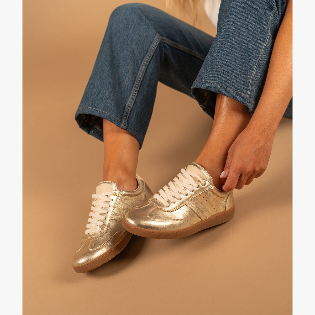 Basket en cuir LELLIA or platine, BOCAGE