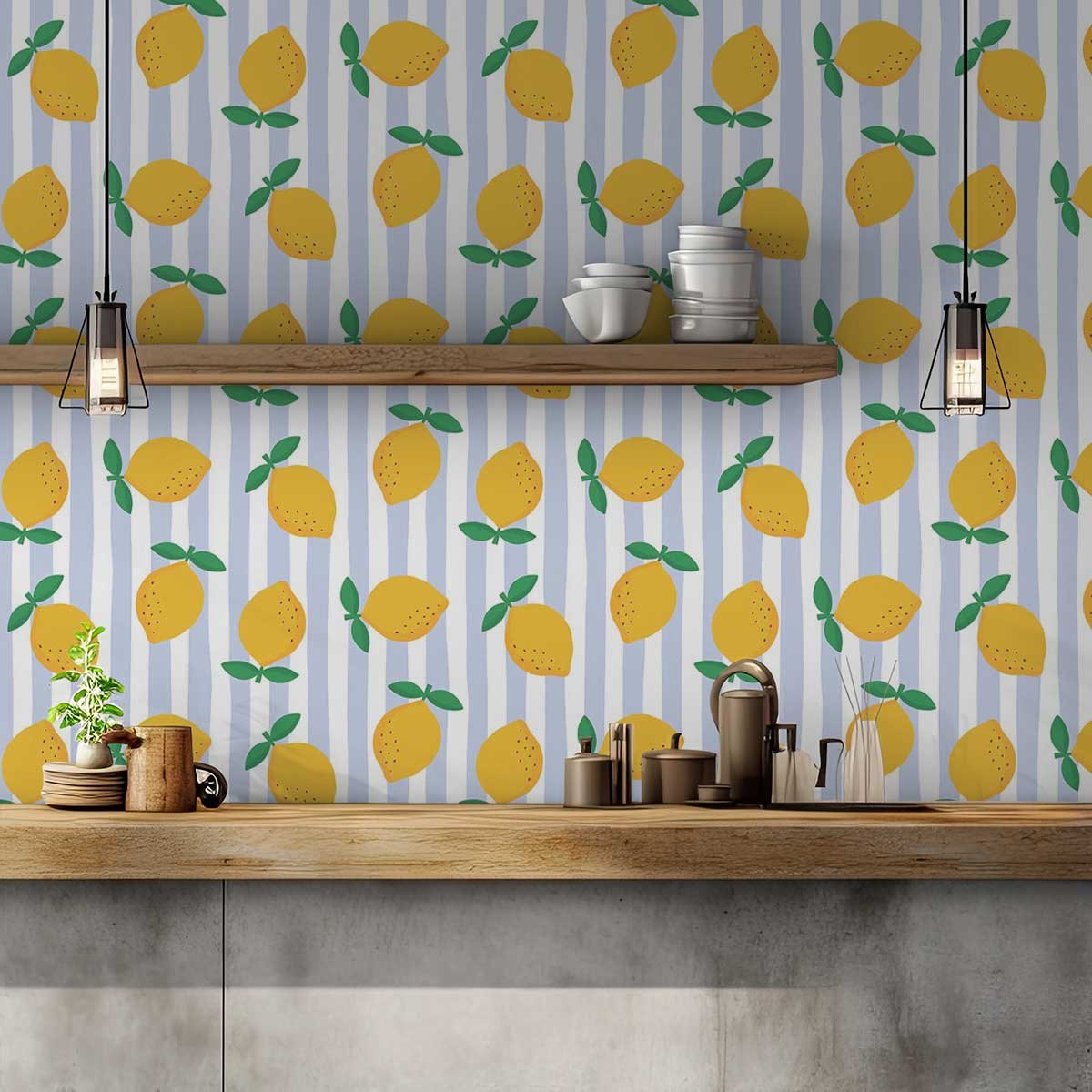 Papier peint citrons frais intissé, HEXOA