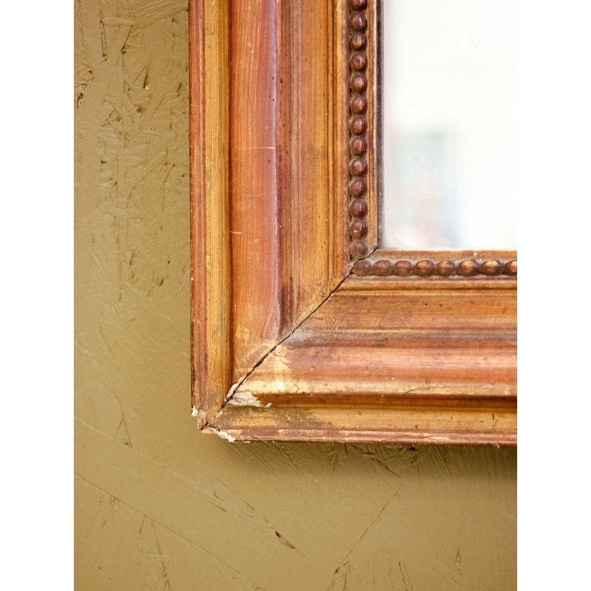 Miroir en plâtre Georges N°1098 - Bon état bois foncé, DEBONGOUT