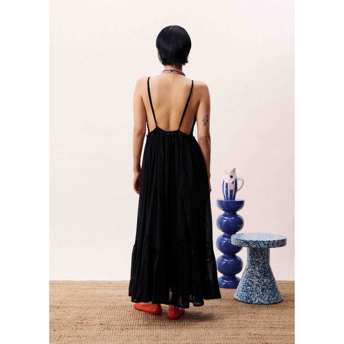 Robe longue PHILYRA noir, FRNCH