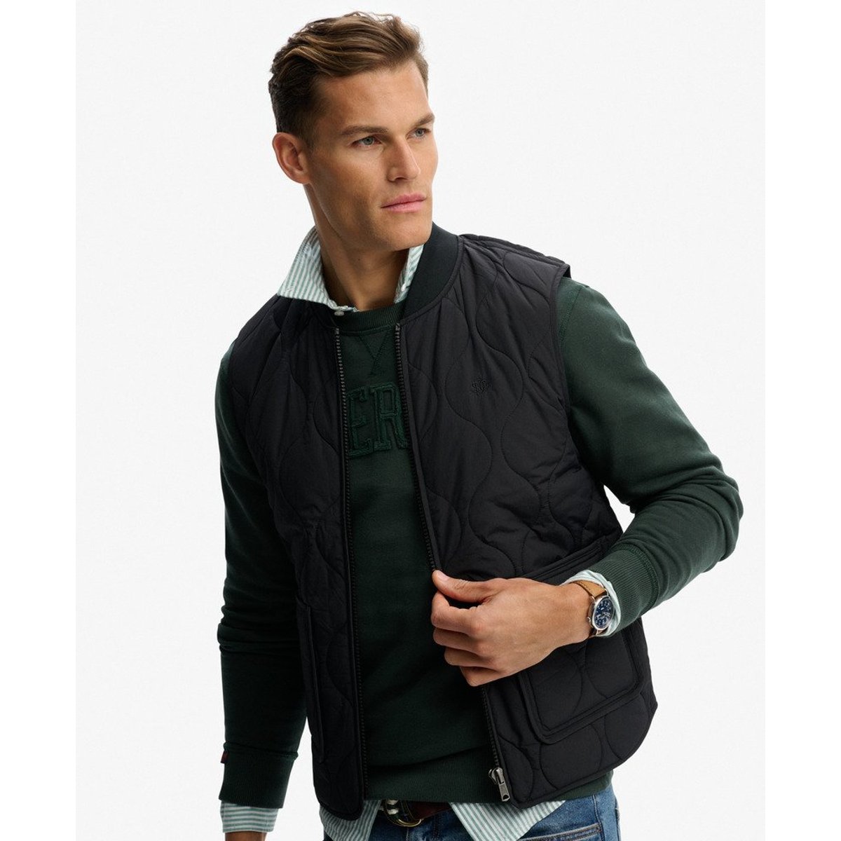 Veste sans manches Military Liner noir de jais, SUPERDRY