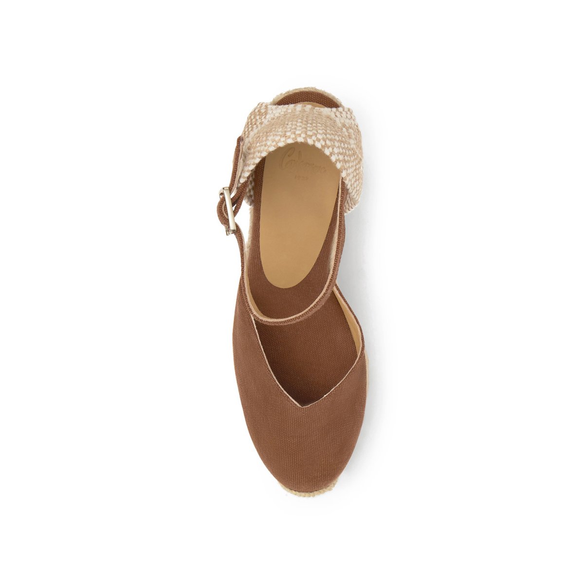 Espadrilles compensées à plateforme tressée CHIARITA EXTRA PLATFORM marron, CASTANER