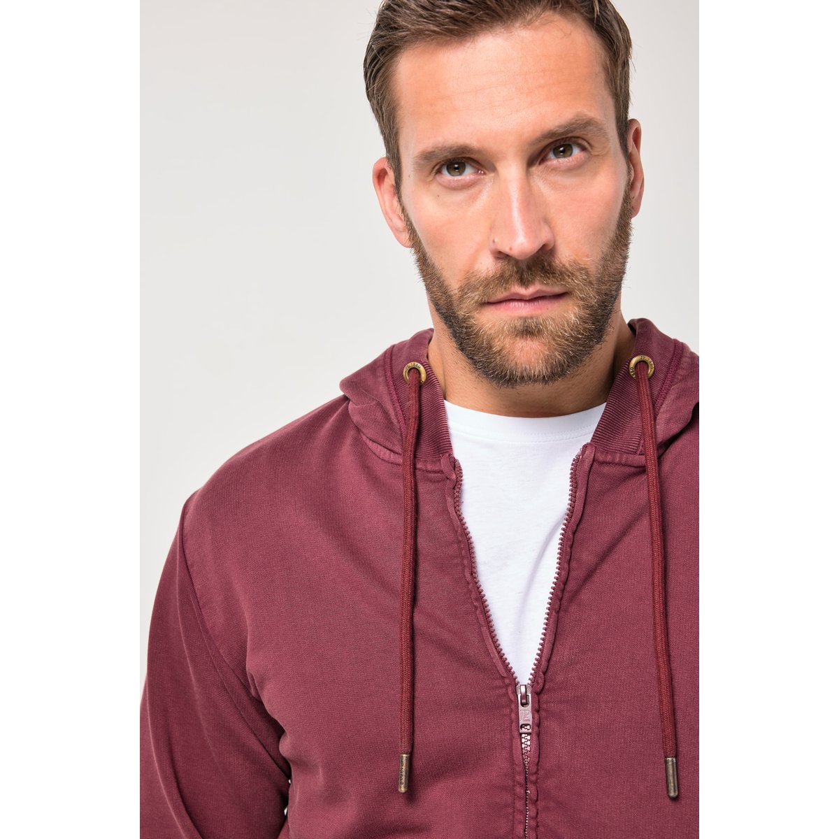 Veste à capuche en molleton, style vintage aubergine, JP1880