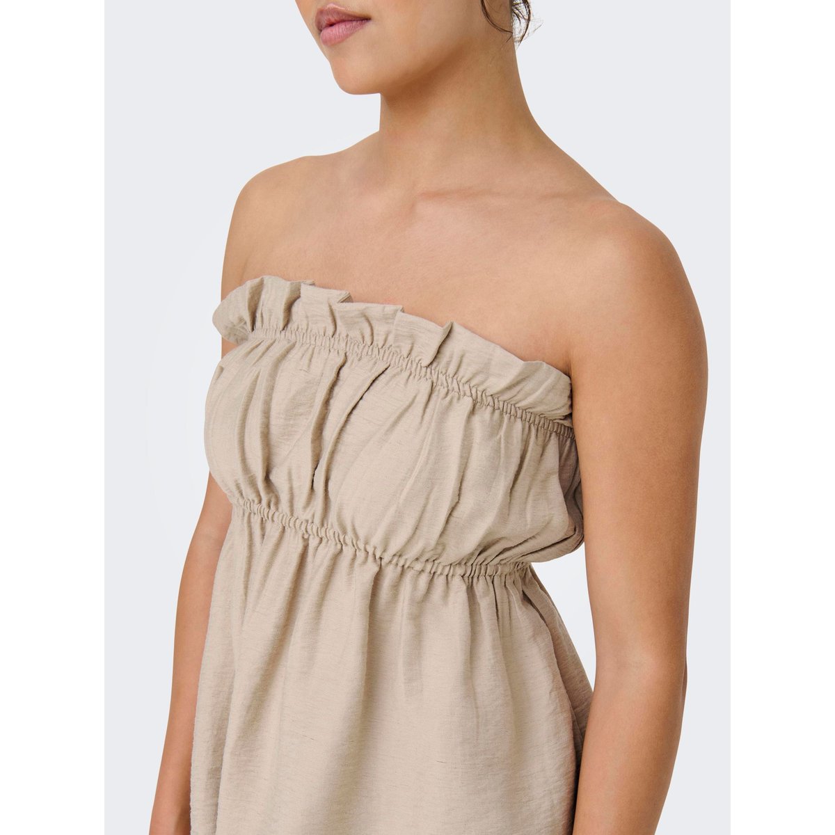 Top Bandeau oxford tan, ONLY