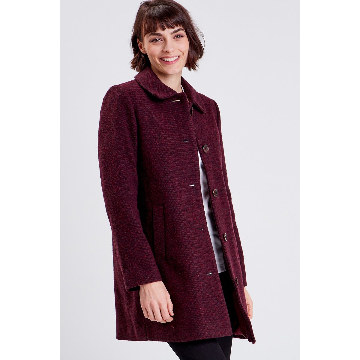 Manteau évasé boutonné noir, BREAL