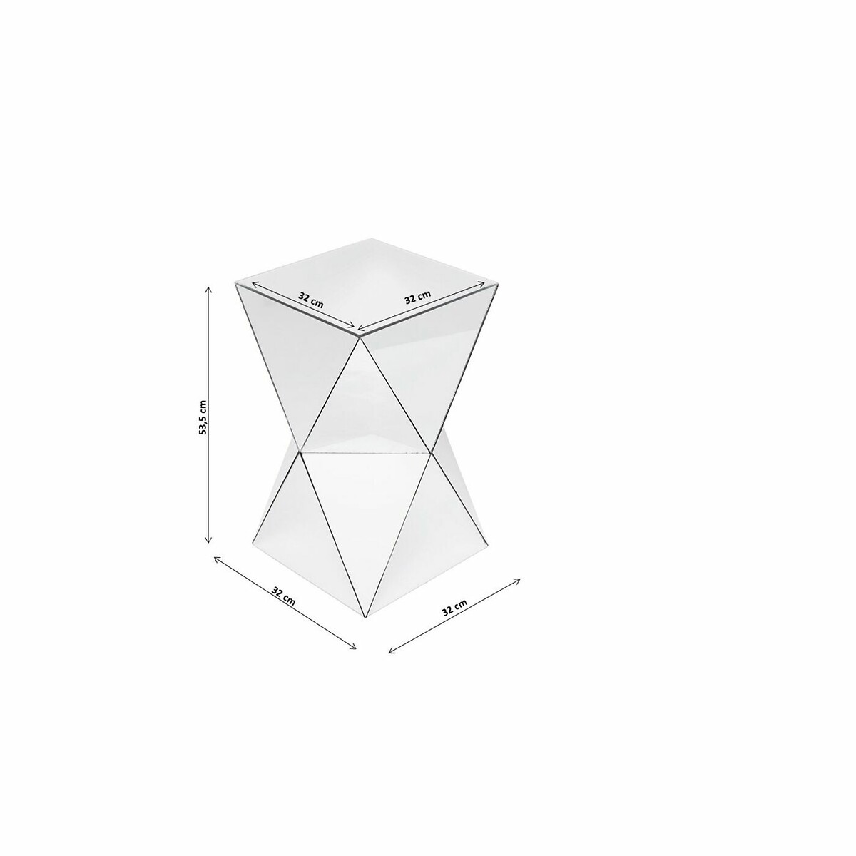 Table d appoint Luxury Triangle 32x32cm multicolore, KARE DESIGN