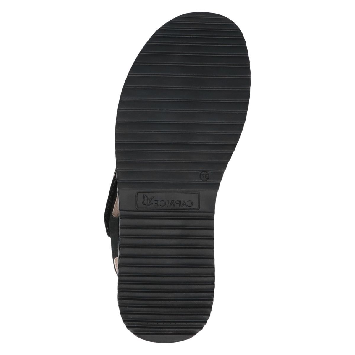 Sandale en cuir noir brillant, CAPRICE