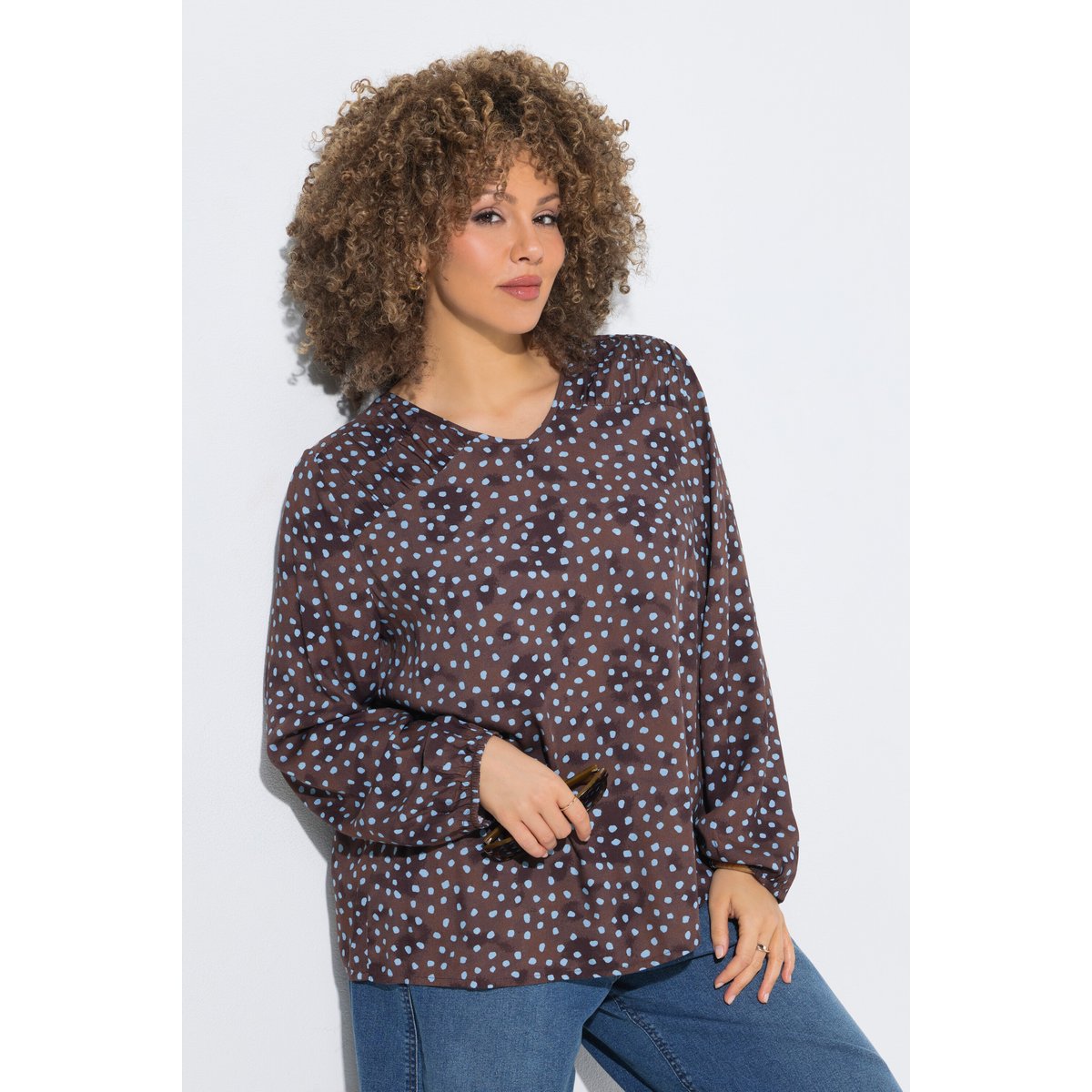 Tunique à pois taupe foncé, ULLA POPKEN
