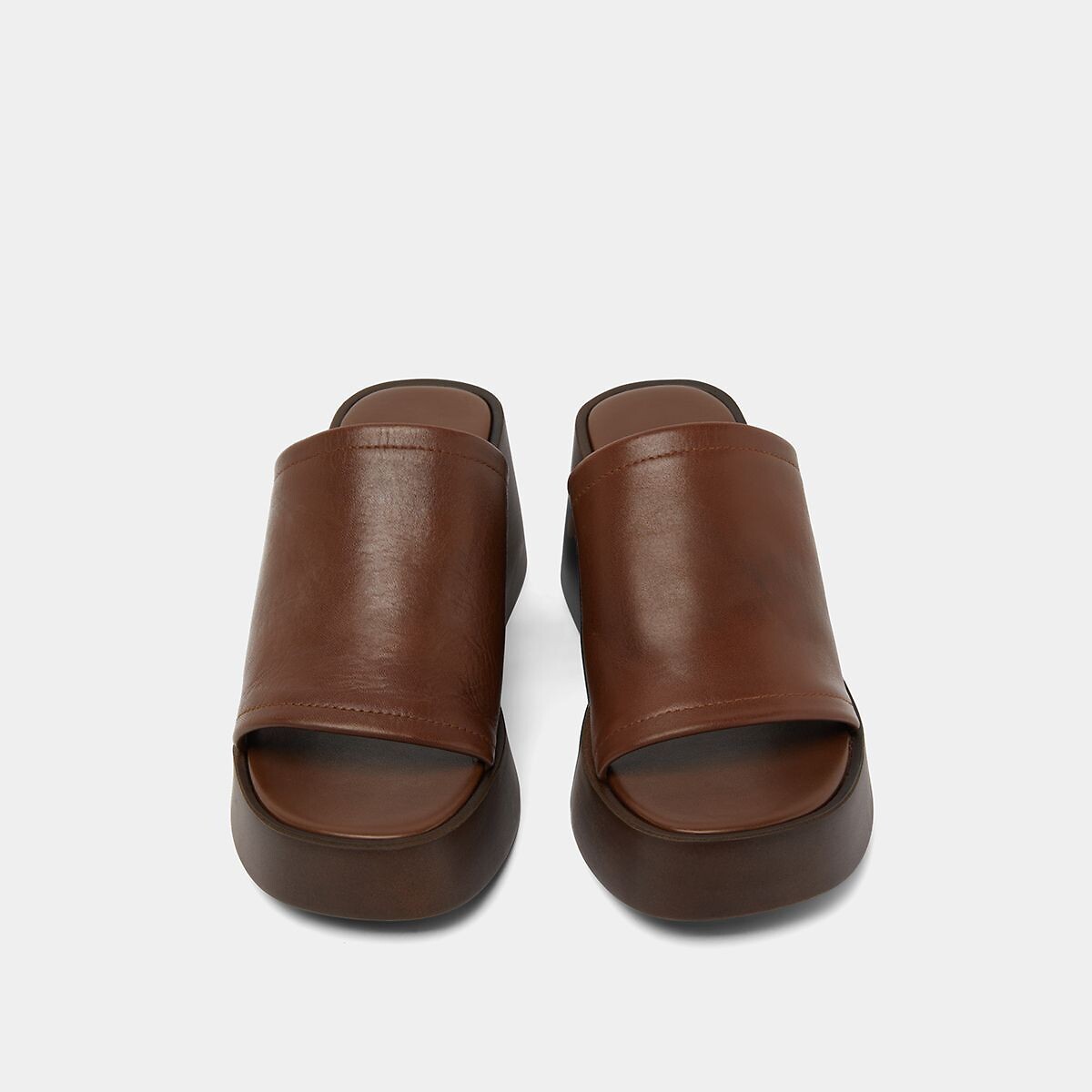 Mules plateforme en cuir Eugene marron, JONAK