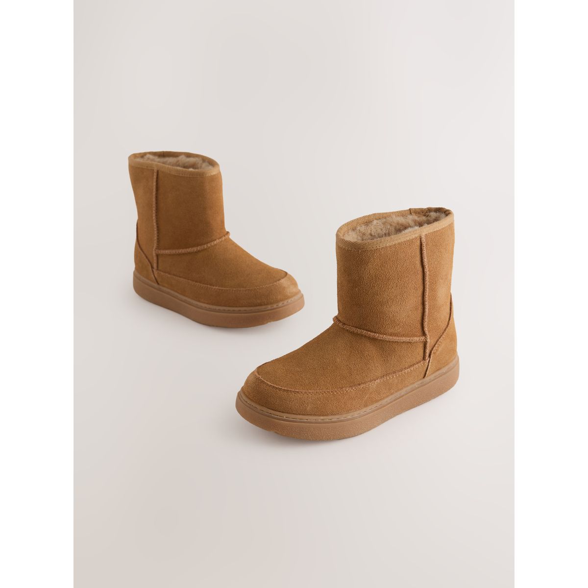 Bottines hydrofuges en daim marron fauve, NEXT