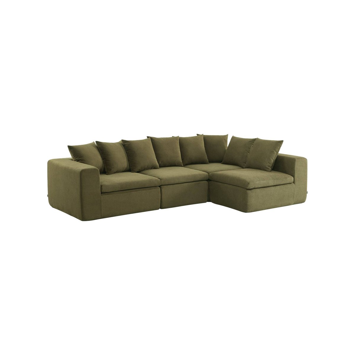 Canapé compressé modulable tissu chenille 5 places MOVI blanc, SWEEEK