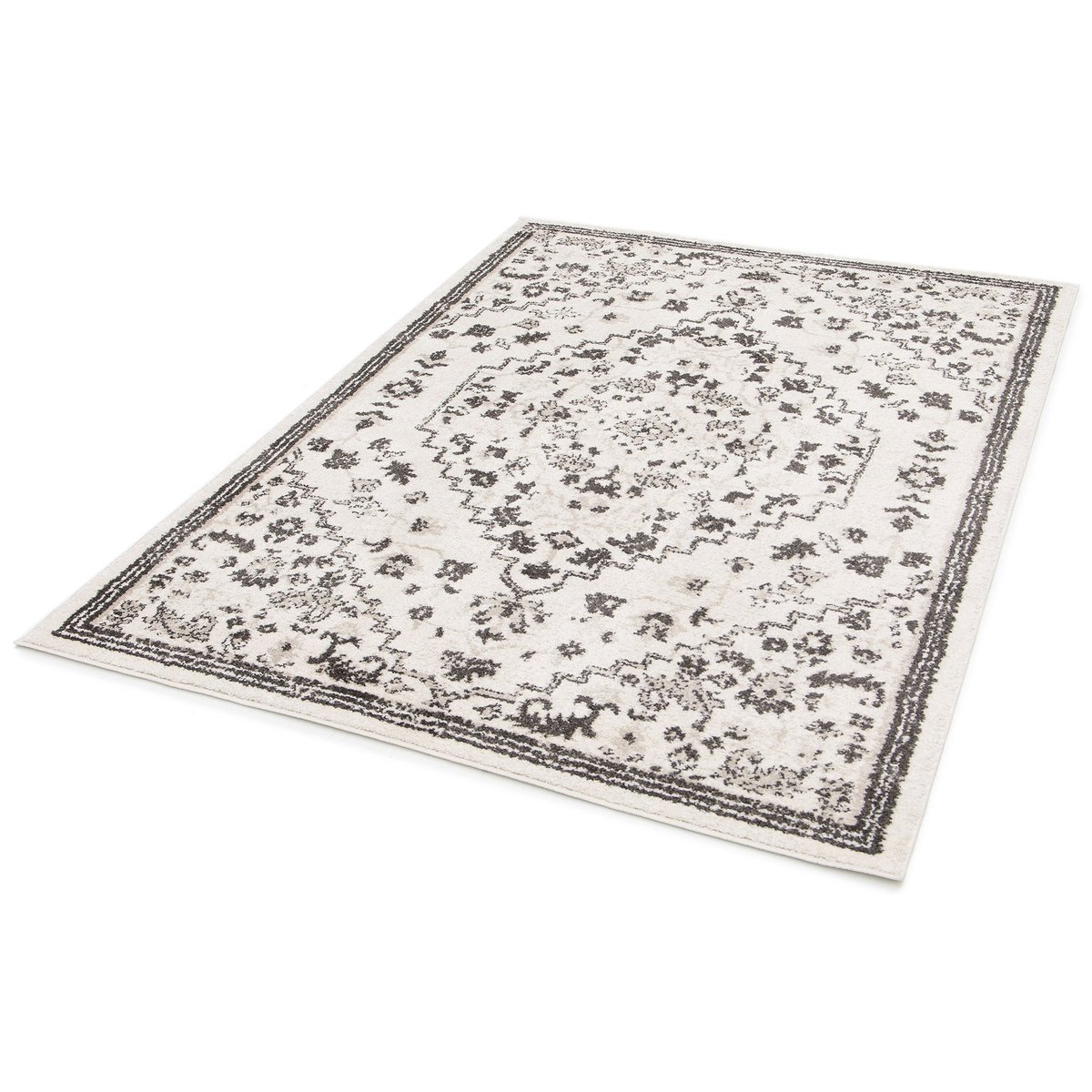 Tapis doux en relief haut-bas ESMA gris minéral, AFK LIVING