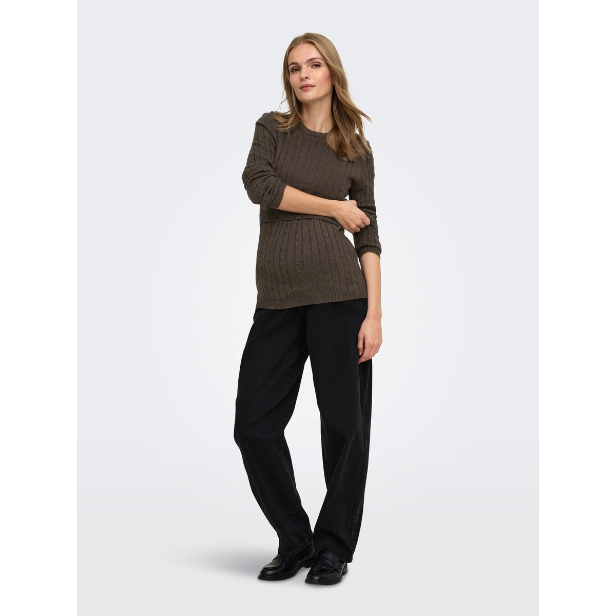 Pull En Maille chocolate brown 1, ONLY