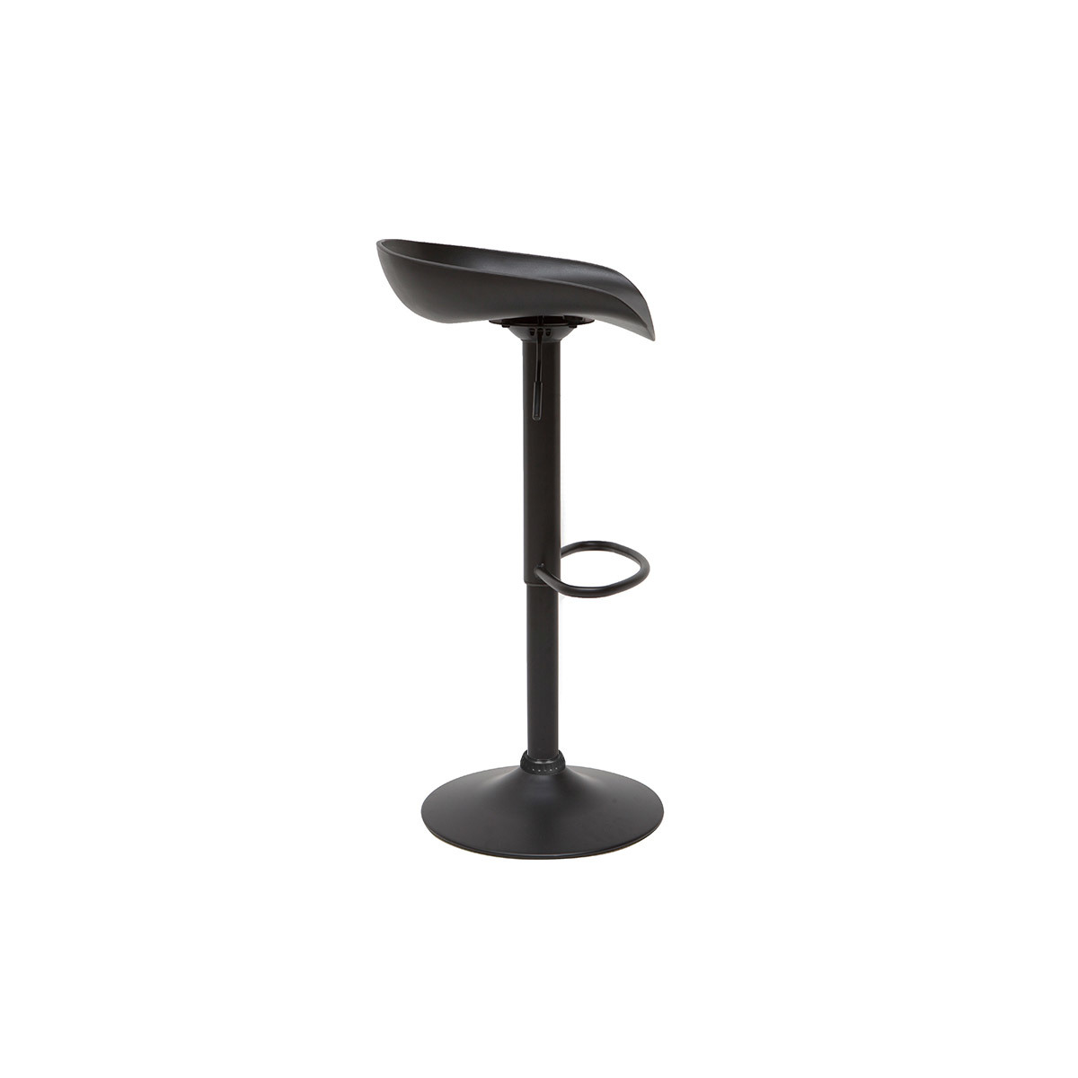Tabourets de bar réglables design noirs H65 cm (lot de 2) PEBBLE noir, MILIBOO